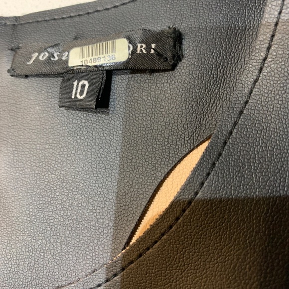 Josie Natori Black Faux Leather Dress (size 10) - Picture 3 of 10